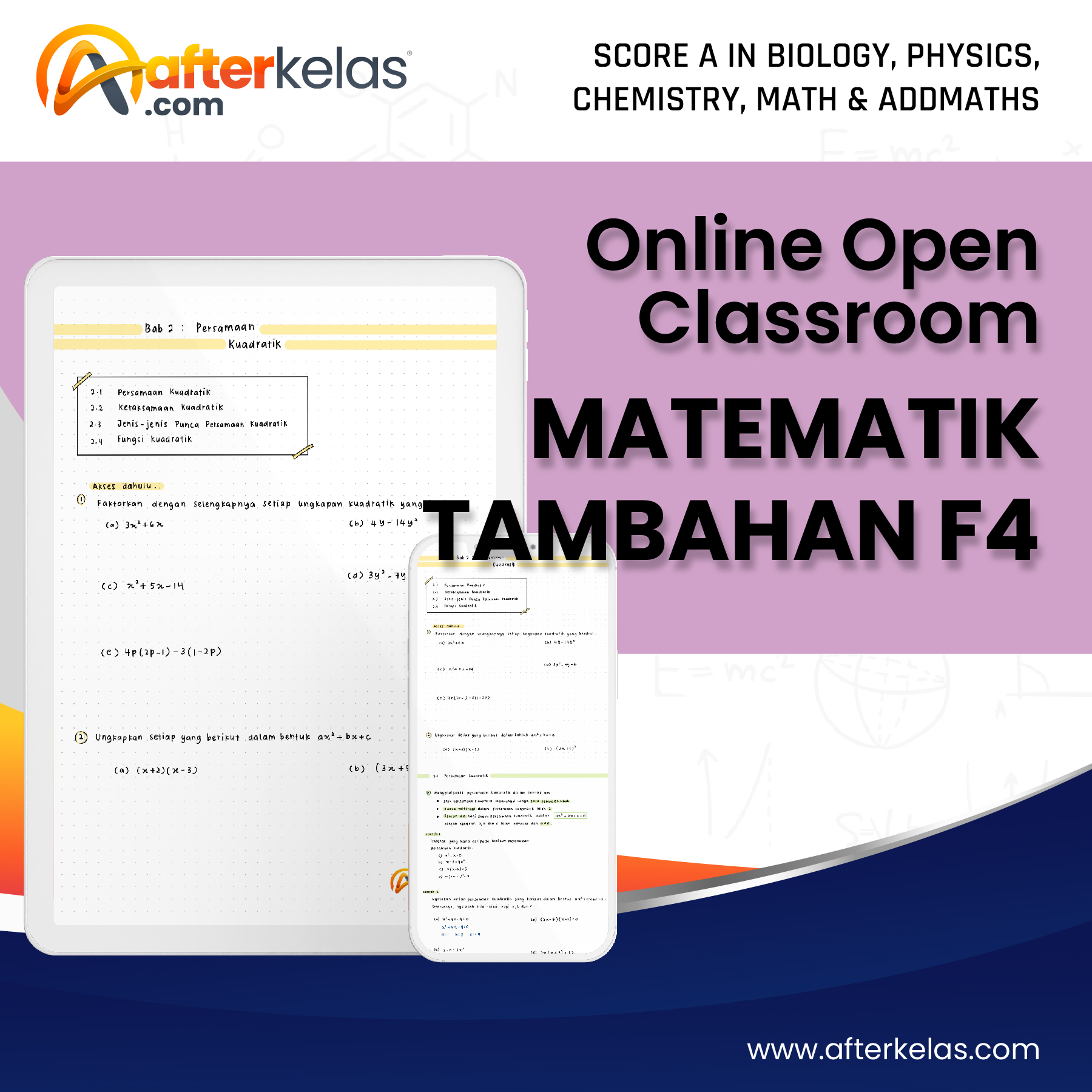 One On One Online Tutoring – Additional Mathematics Form 4 – Tutor Mifzal – Muna Arfizal